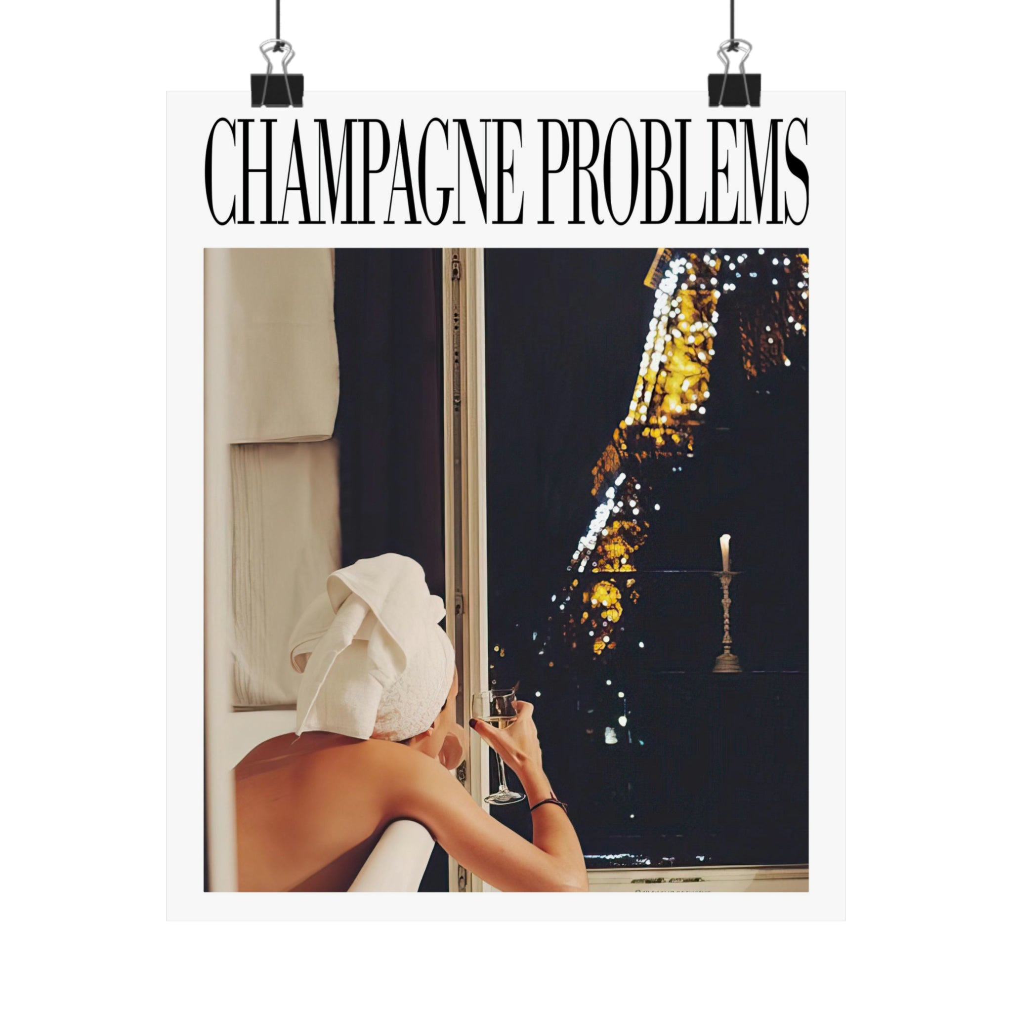 Champagne Problems Paris Sparkle Print