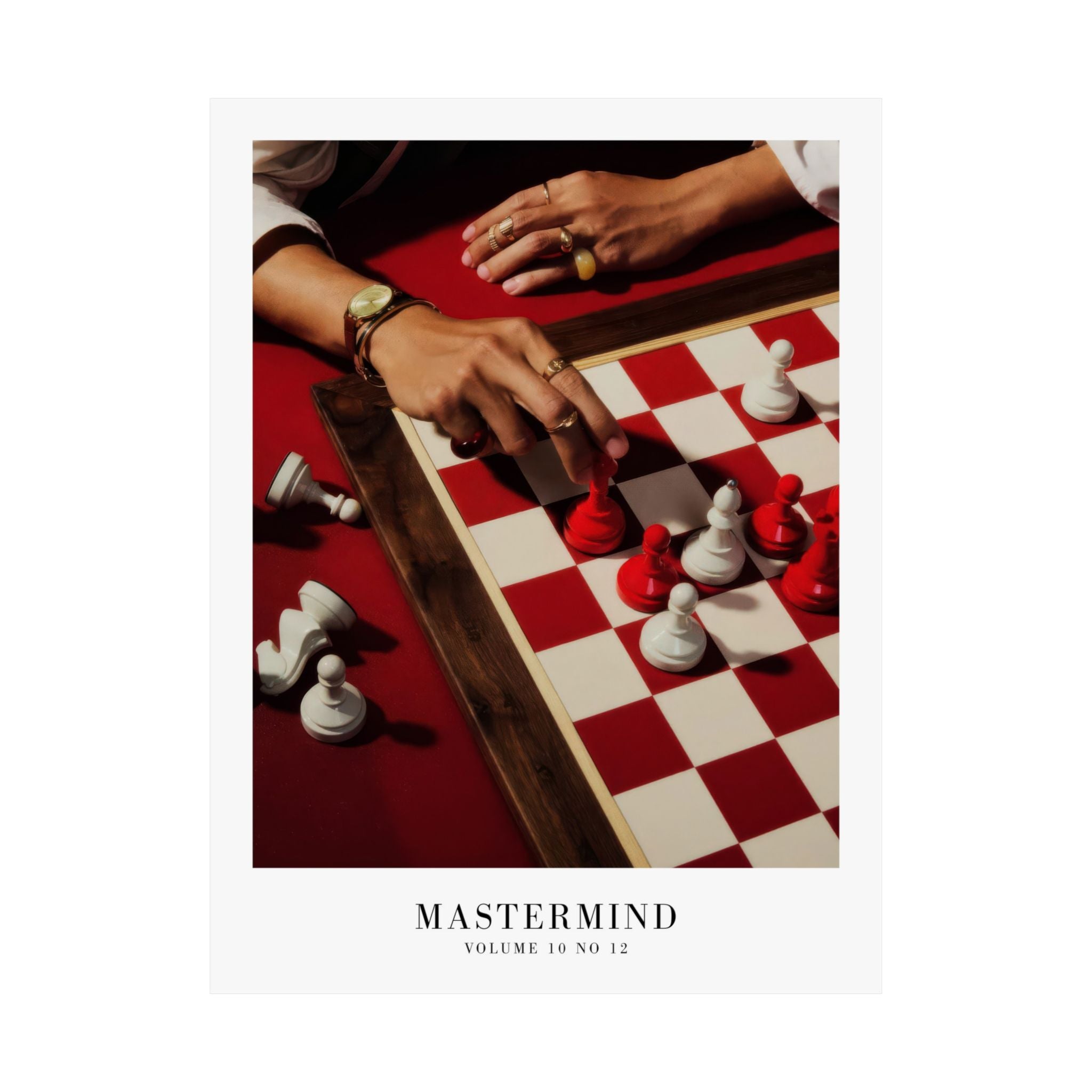 Mastermind Midnights bold red wall art as confident Swiftie gift