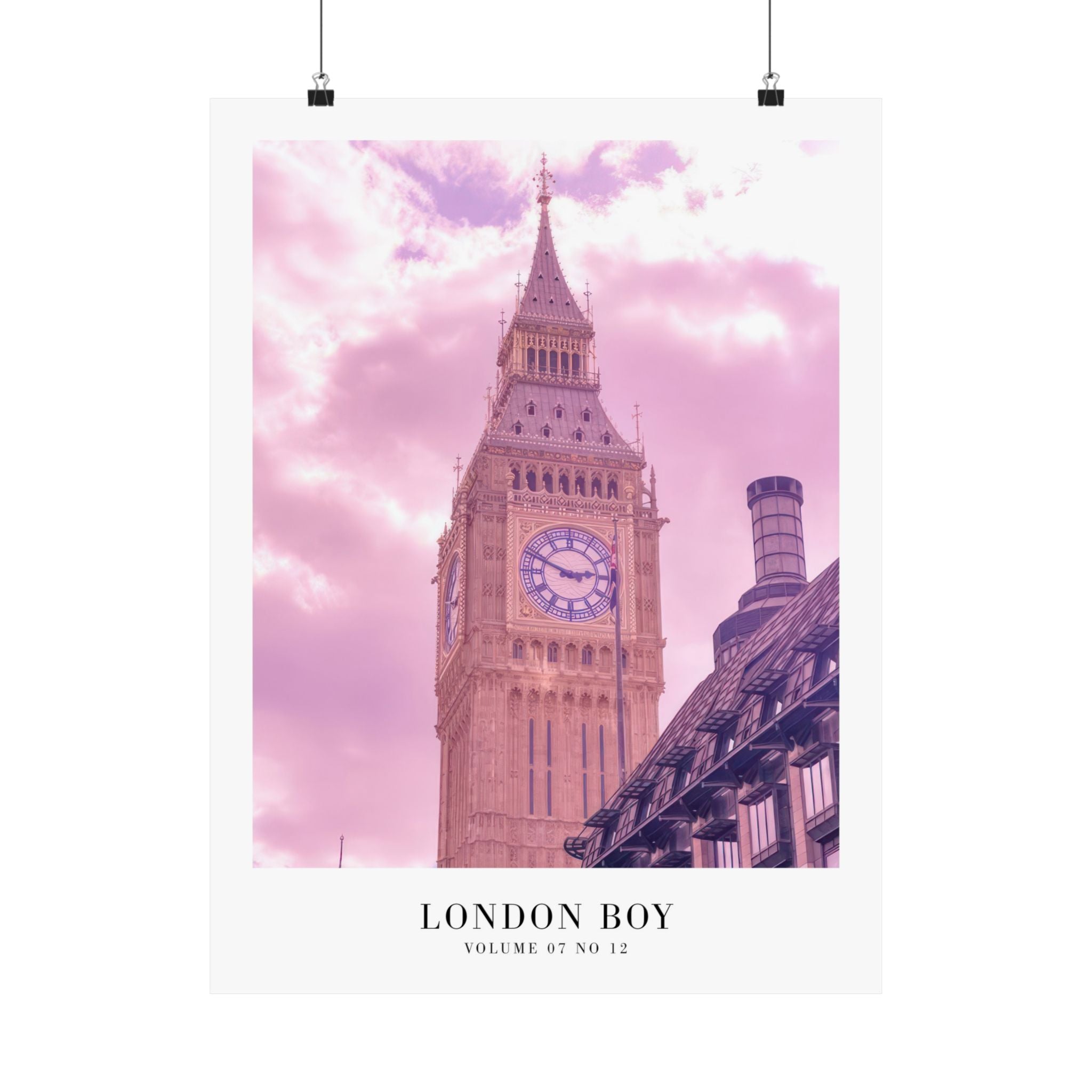 Lover London Boy poster styled in romantic feminine bedroom