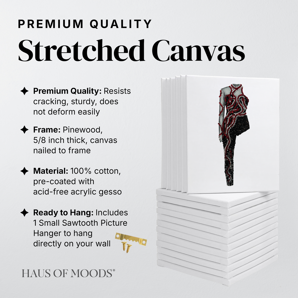 Reputation snake catsuit stretched canvas rhinestone kit, angled view