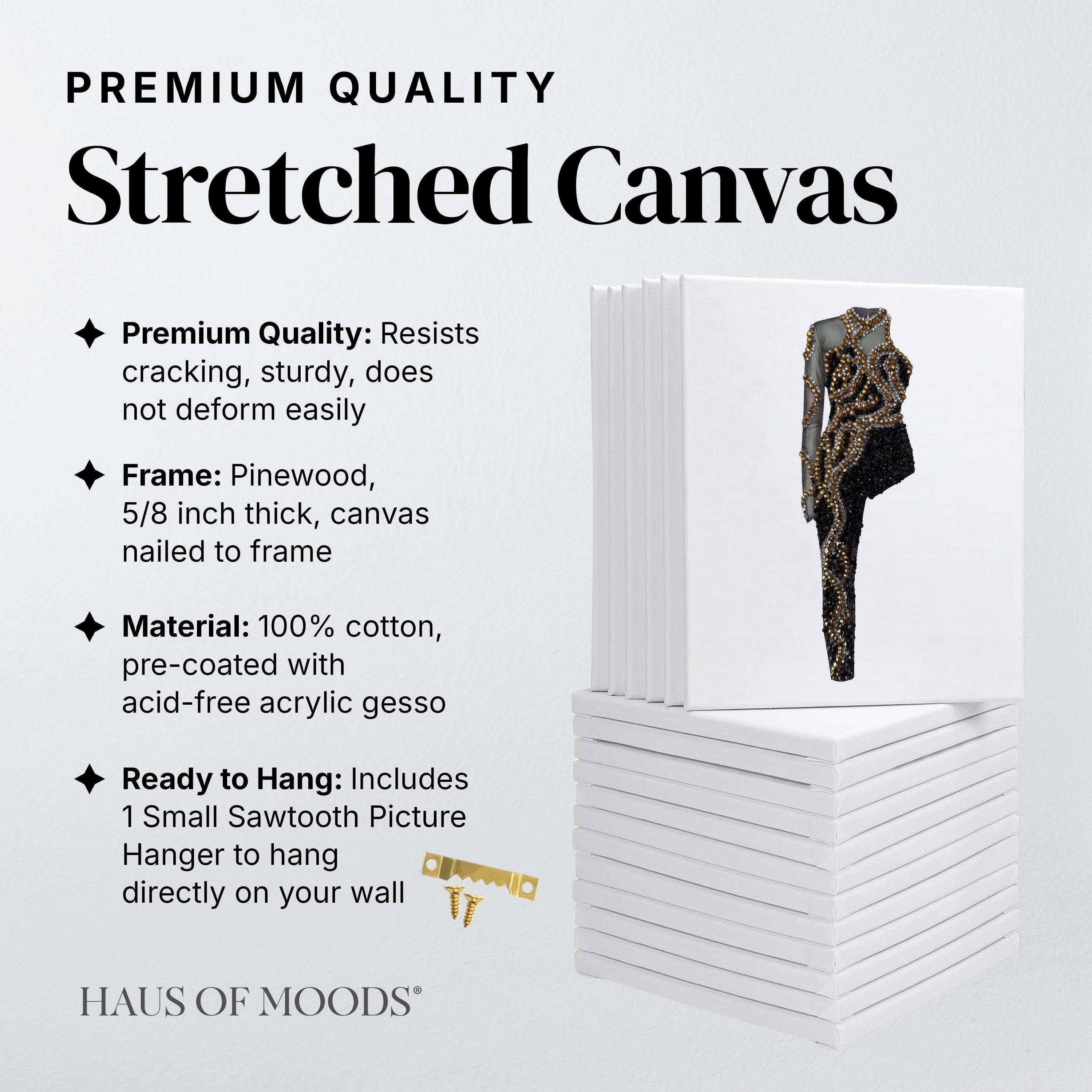Reputation gold snake catsuit stretched canvas rhinestone kit, angled view