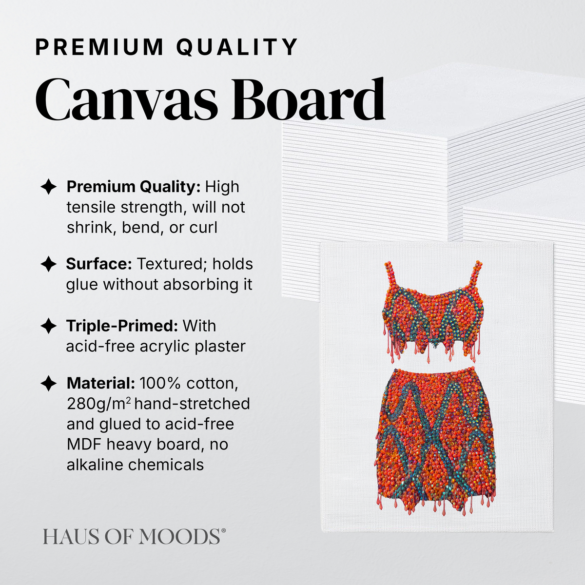 1989 orange two-piece canvas board rhinestone kit, angled view