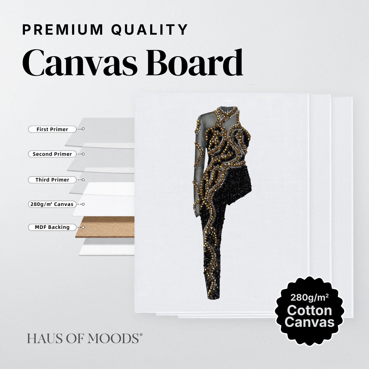 Reputation gold snake catsuit canvas board rhinestone kit, close detail