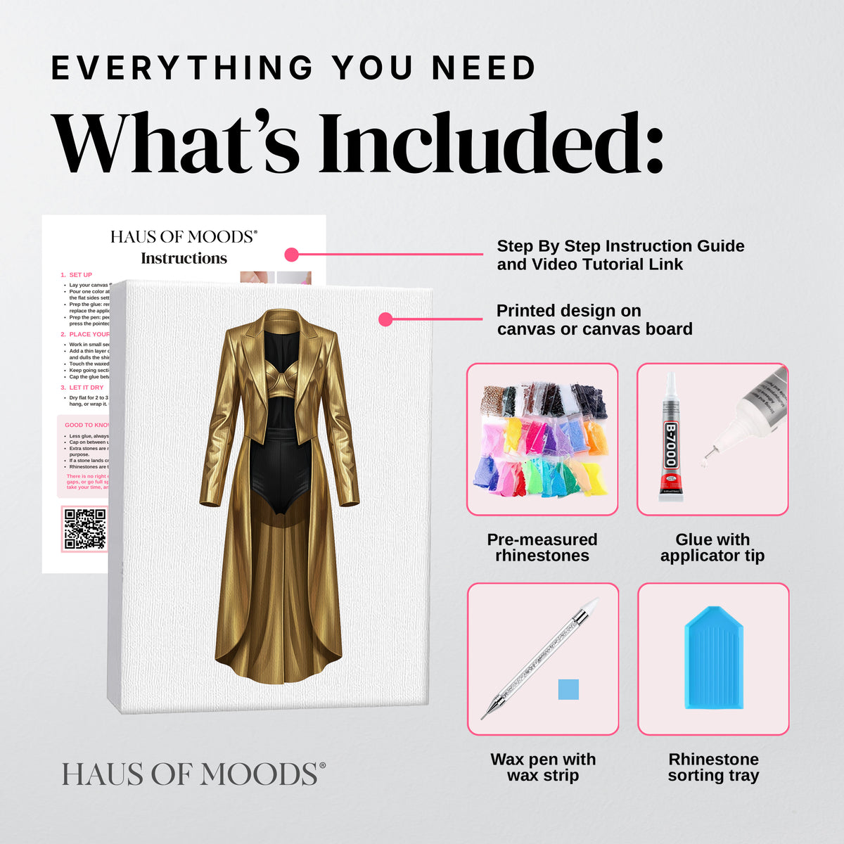TTPD Gold Tailcoat DIY Rhinestone Canvas Kit | Taylor Inspired