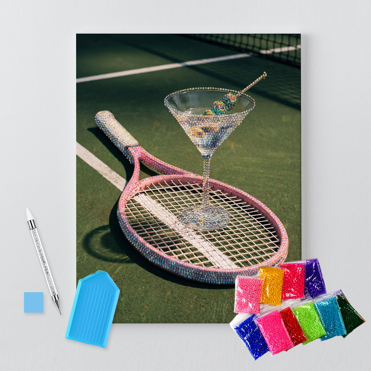 Tennis Martini DIY Bedazzle Canvas Kit