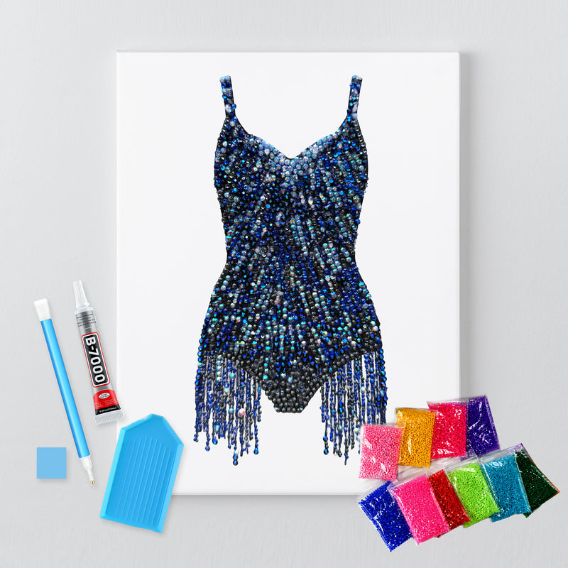 Midnights lines bodysuit bedazzle canvas kit shown in a styled room