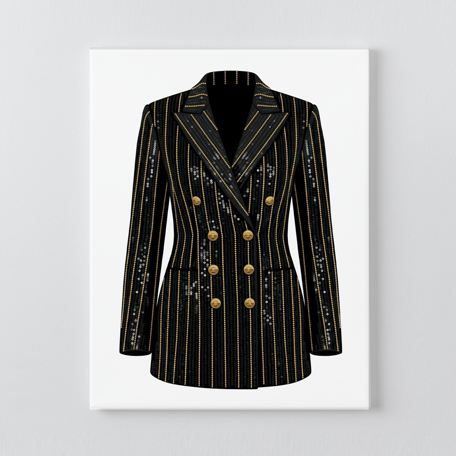 The Man Black + Gold BlazerDIY Bedazzle Rhinestone Canvas Kit