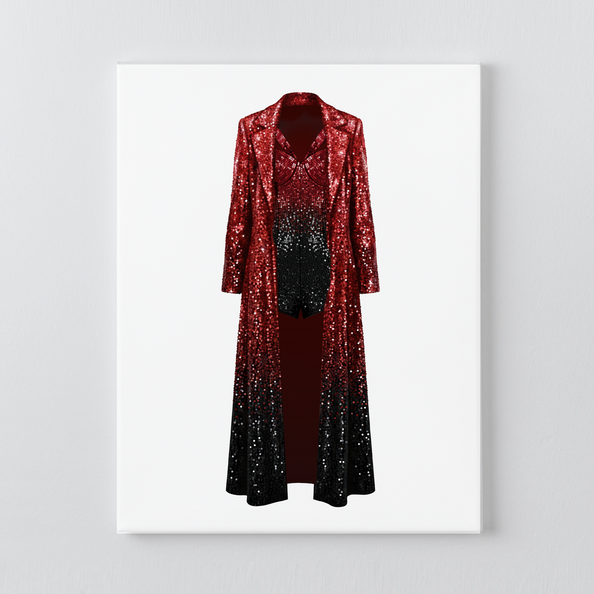 Red Sequin Duster Coat DIY Rhinestone Canvas Kit | Taylor Inspired