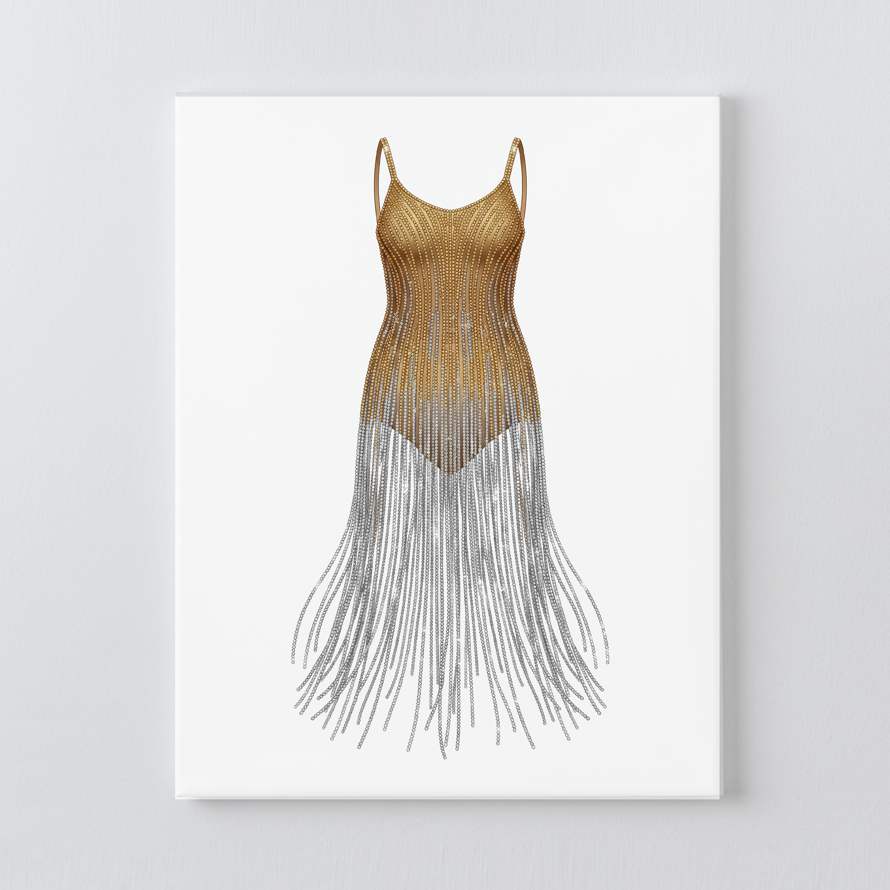 Fearless Gold + Silver Fringe Dress DIY Rhinestone Canvas Kit | Taylor Inspired