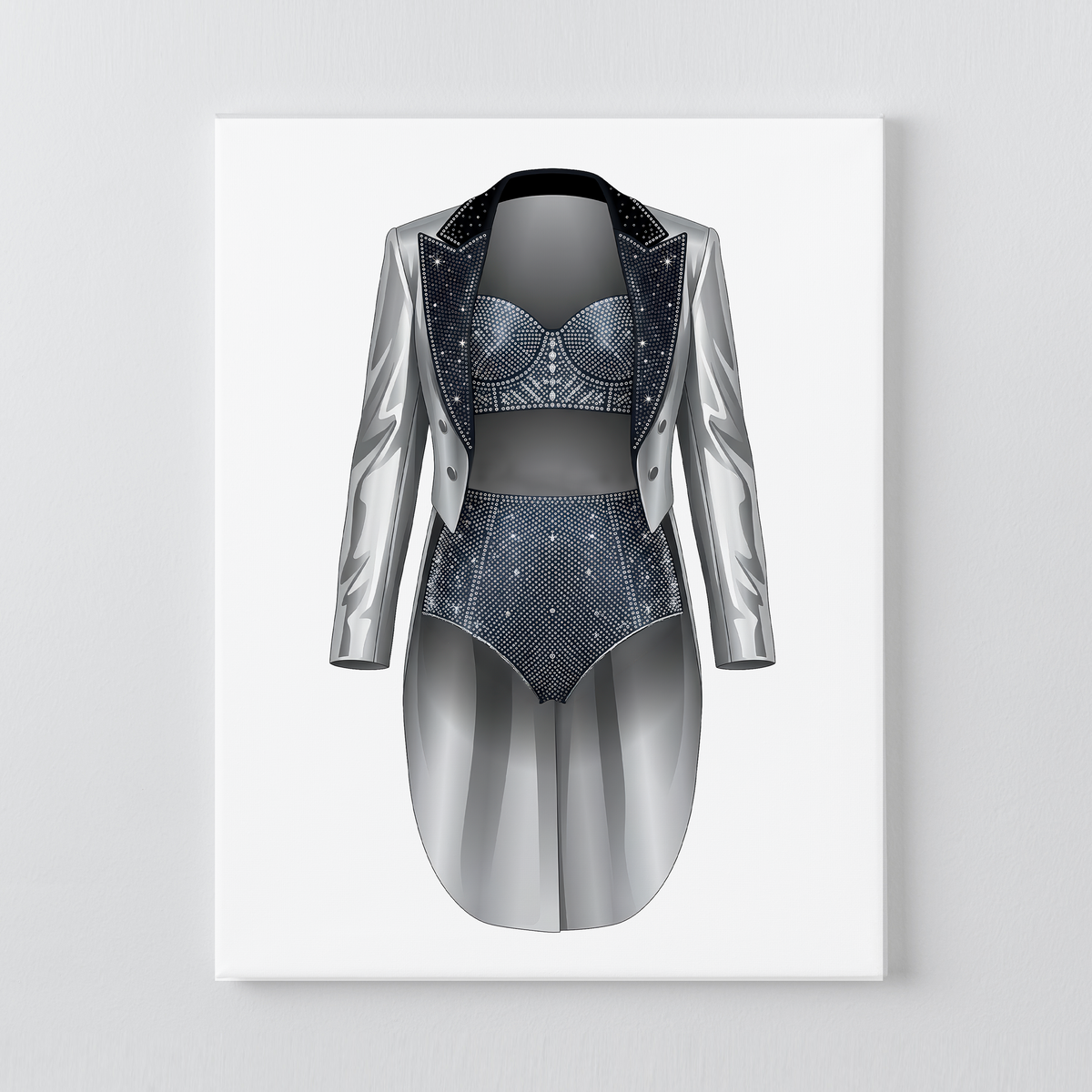 TTPD Silver Tailcoat DIY Rhinestone Canvas Kit | Taylor Inspired