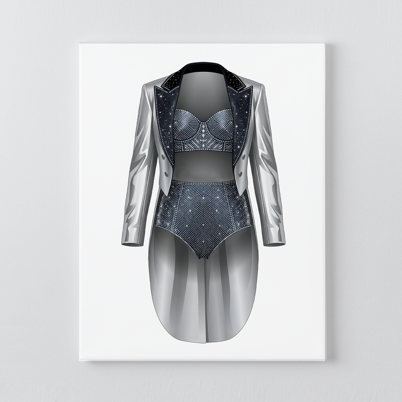 TTPD Silver Tailcoat DIY Rhinestone Canvas Kit | Taylor Inspired