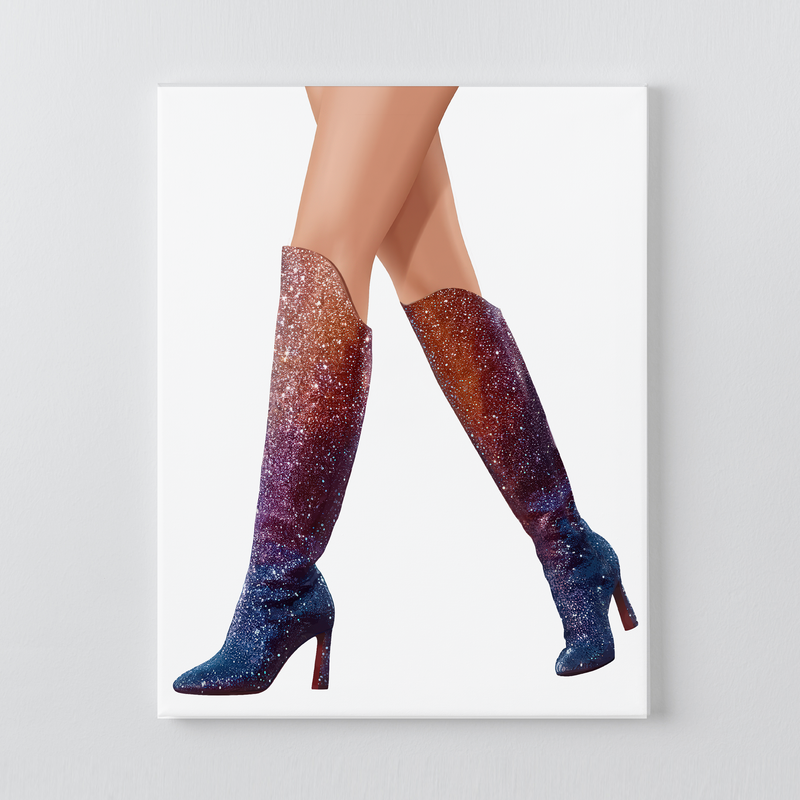 Lover Navy + Purple Boots DIY Rhinestone Canvas Kit | Taylor Inspired