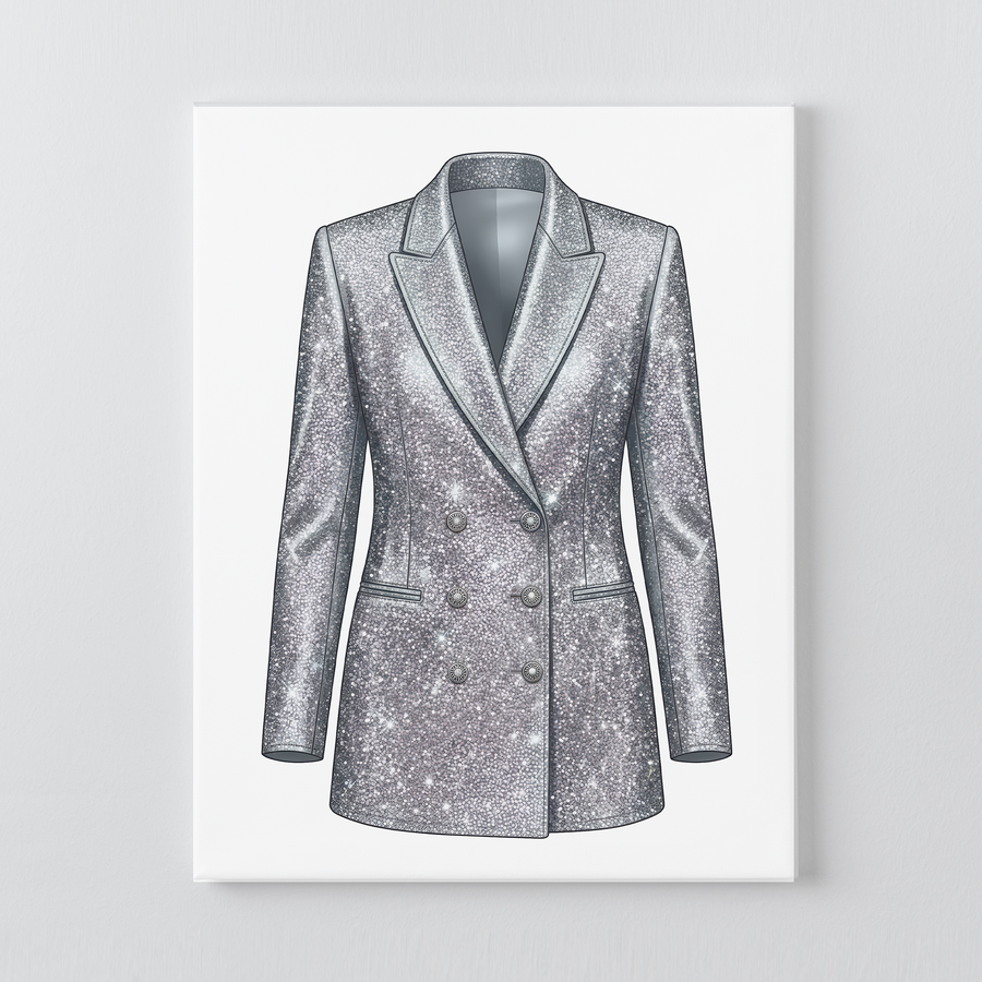 The Man Silver Blazer DIY Bedazzle Rhinestone Canvas Kit