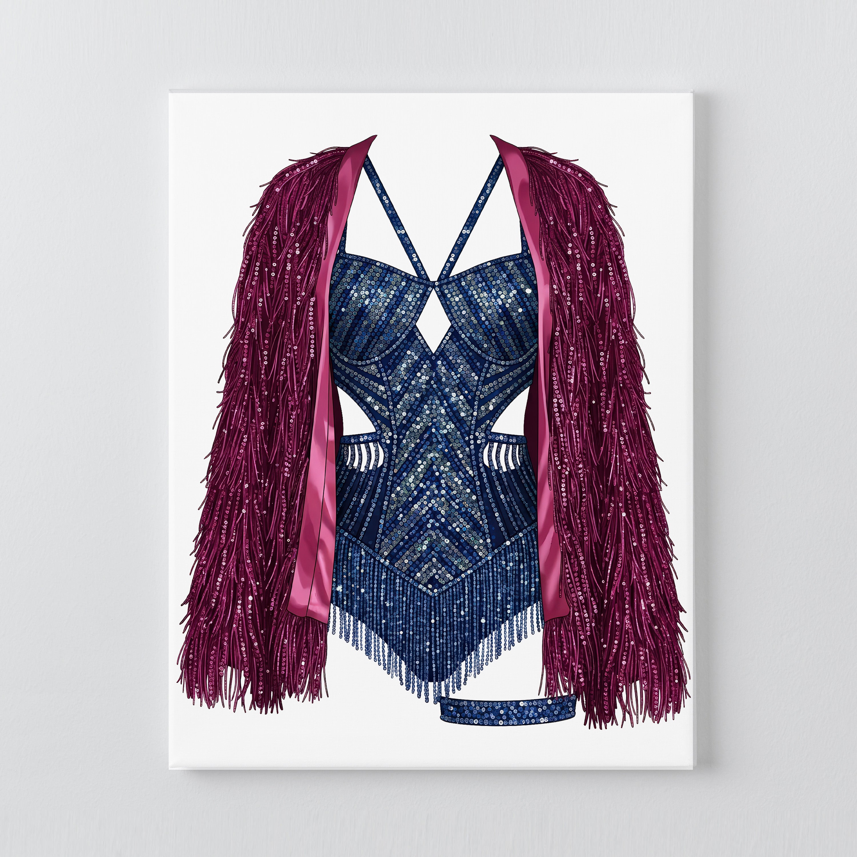 Midnights fringe jacket bedazzle canvas kit original artwork