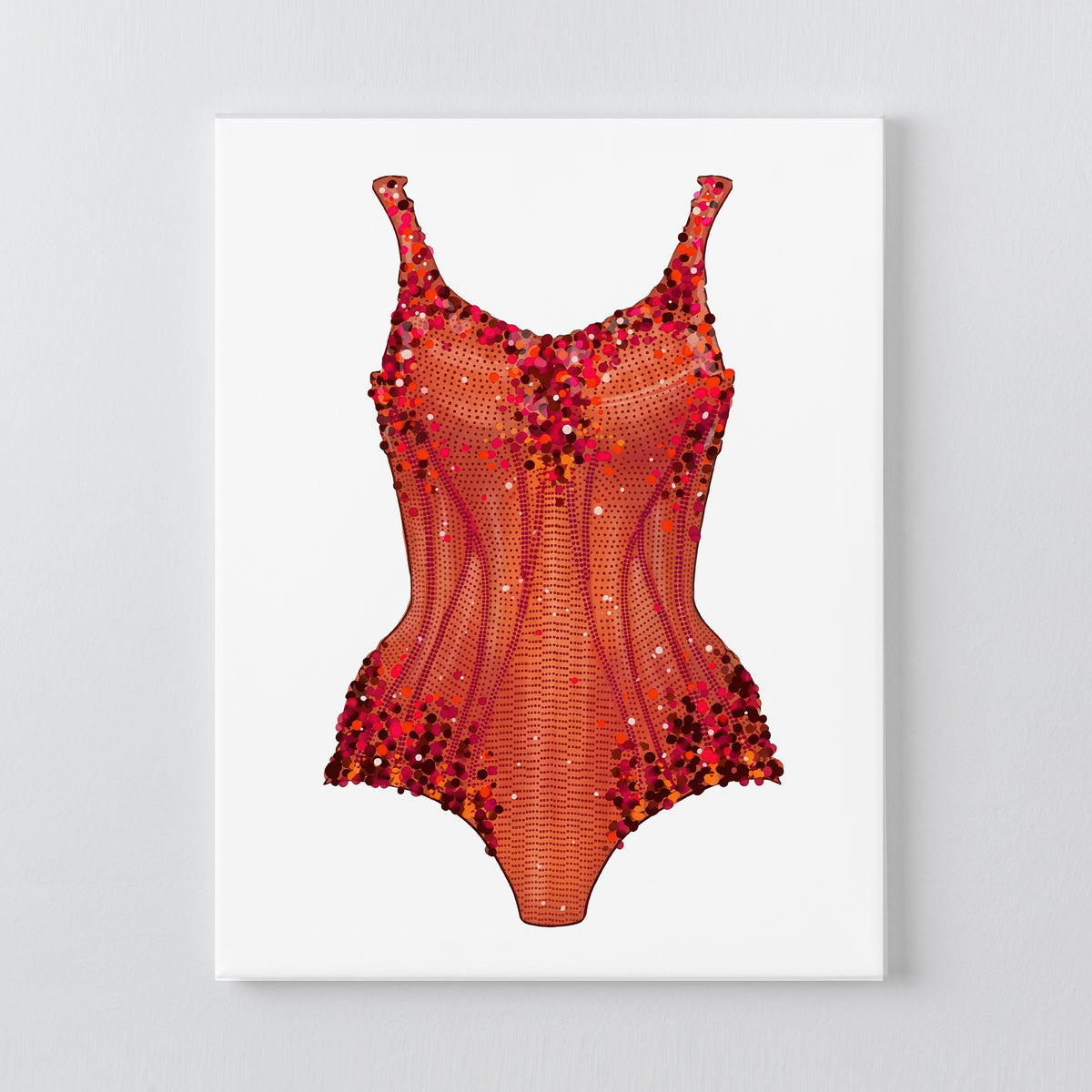 Lover orange bodysuit bedazzle canvas kit original artwork