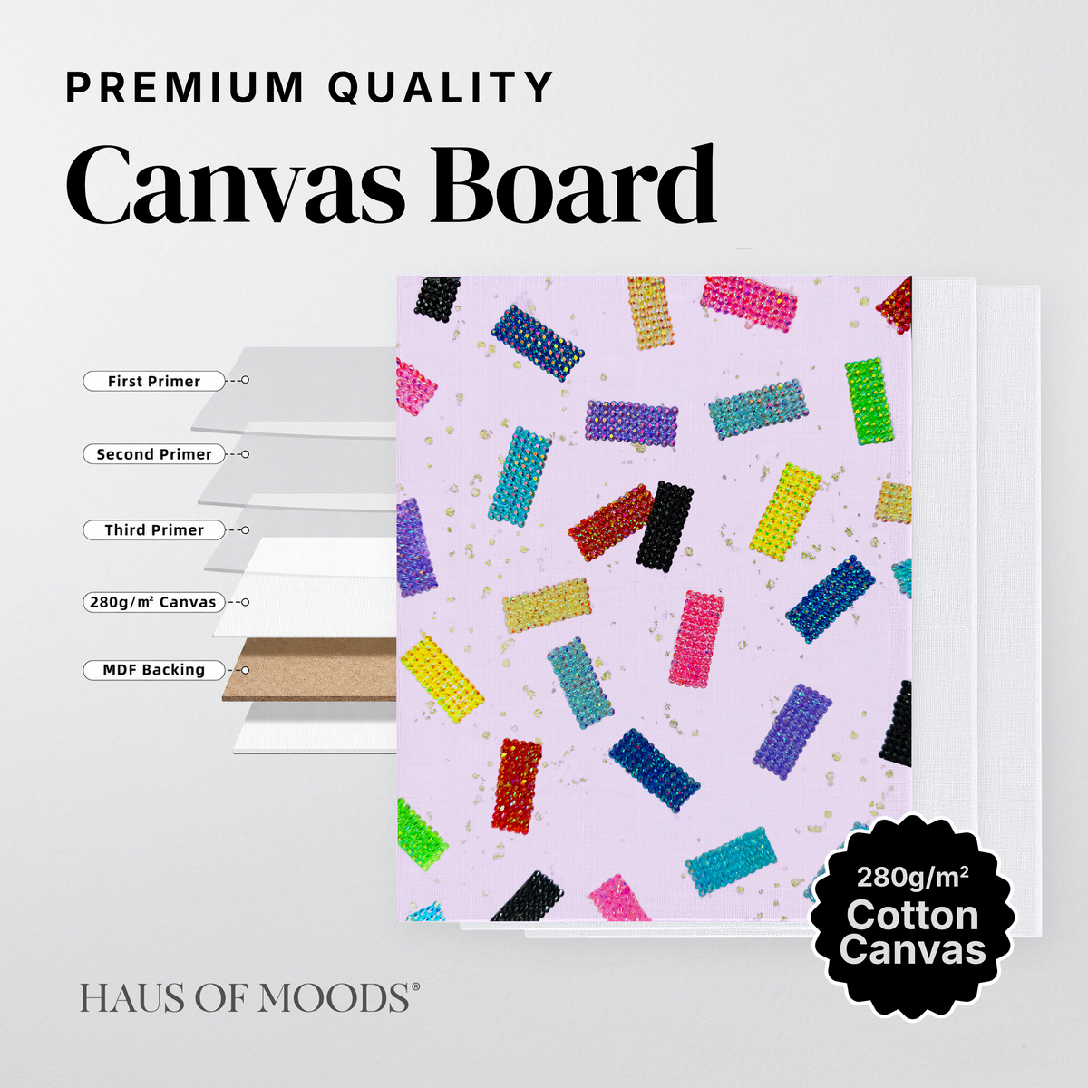 Eras Tour confetti canvas board rhinestone kit, close detail