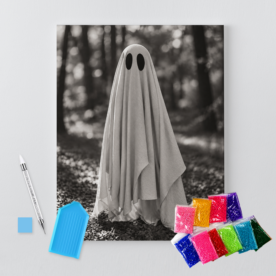 Vintage Forest Ghost DIY Bedazzle Rhinestone Canvas Kit