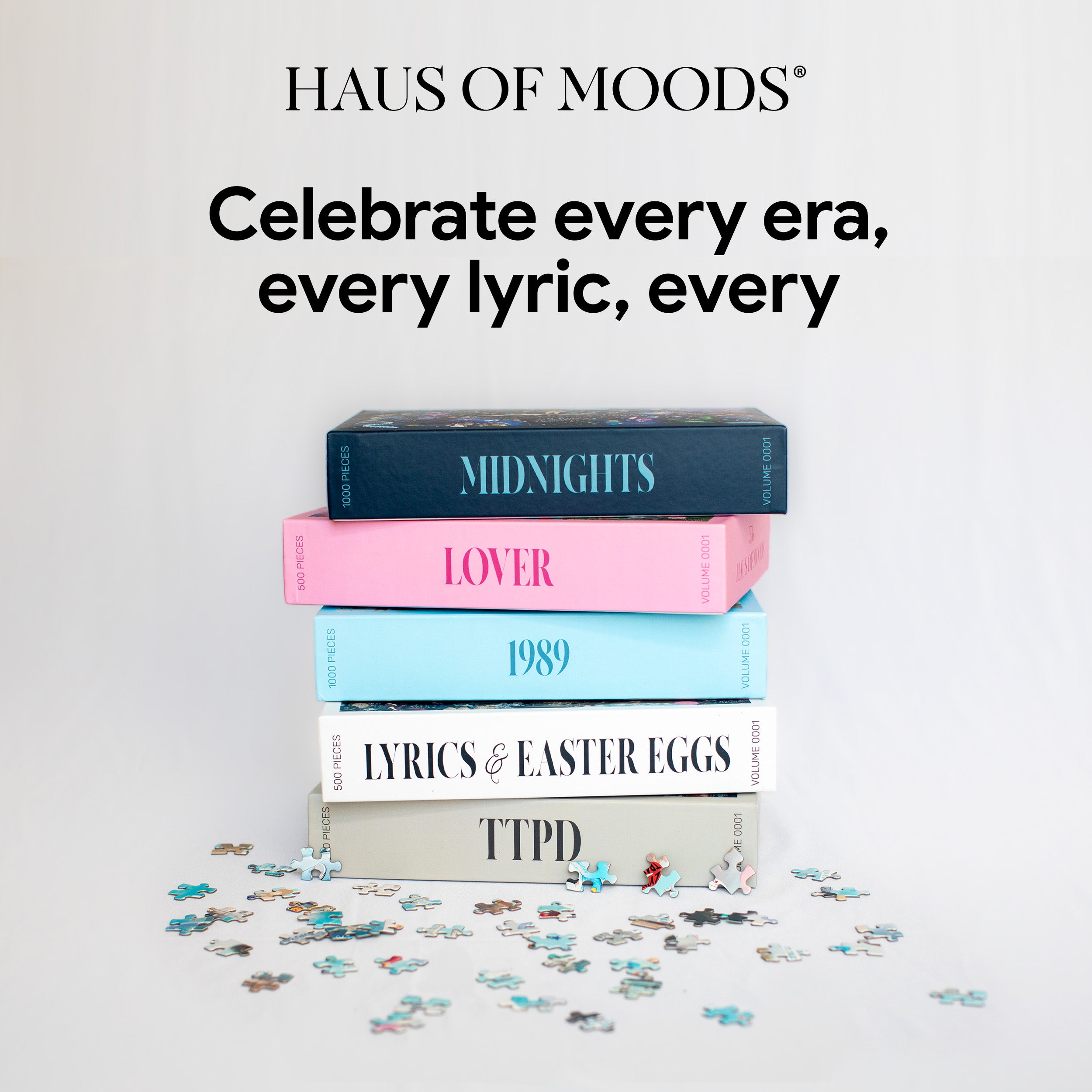 Taylor Swift Eras Inspired Easter Eggs & Lyrics Puzzle [OFFICIAL Haus of Moods® PUZZLE] The Perfect Swiftie Gift - Taylor Eras Tour Puzzle | 1989, Lover, Folklore, Evermore, Reputation, Speak Now, Red, Debut, Midnights, TTPD