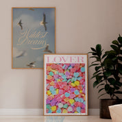 Lover Candy Hearts Print Pink