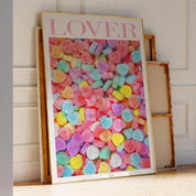 Lover Candy Hearts Print Pink