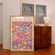 Lover Candy Hearts Print Pink