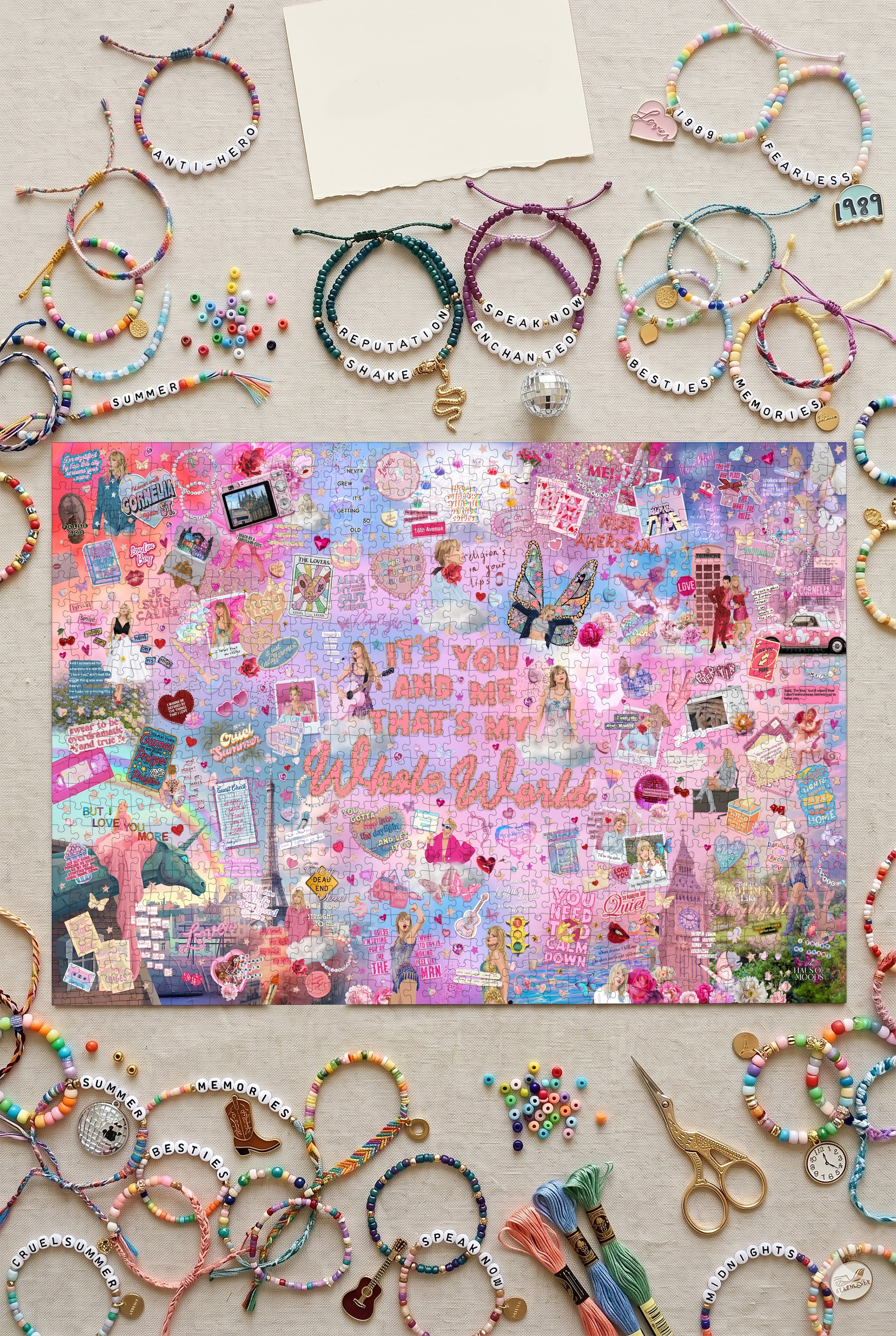 Lover Lover-era Taylor Swift–inspired poster featuring candy heart