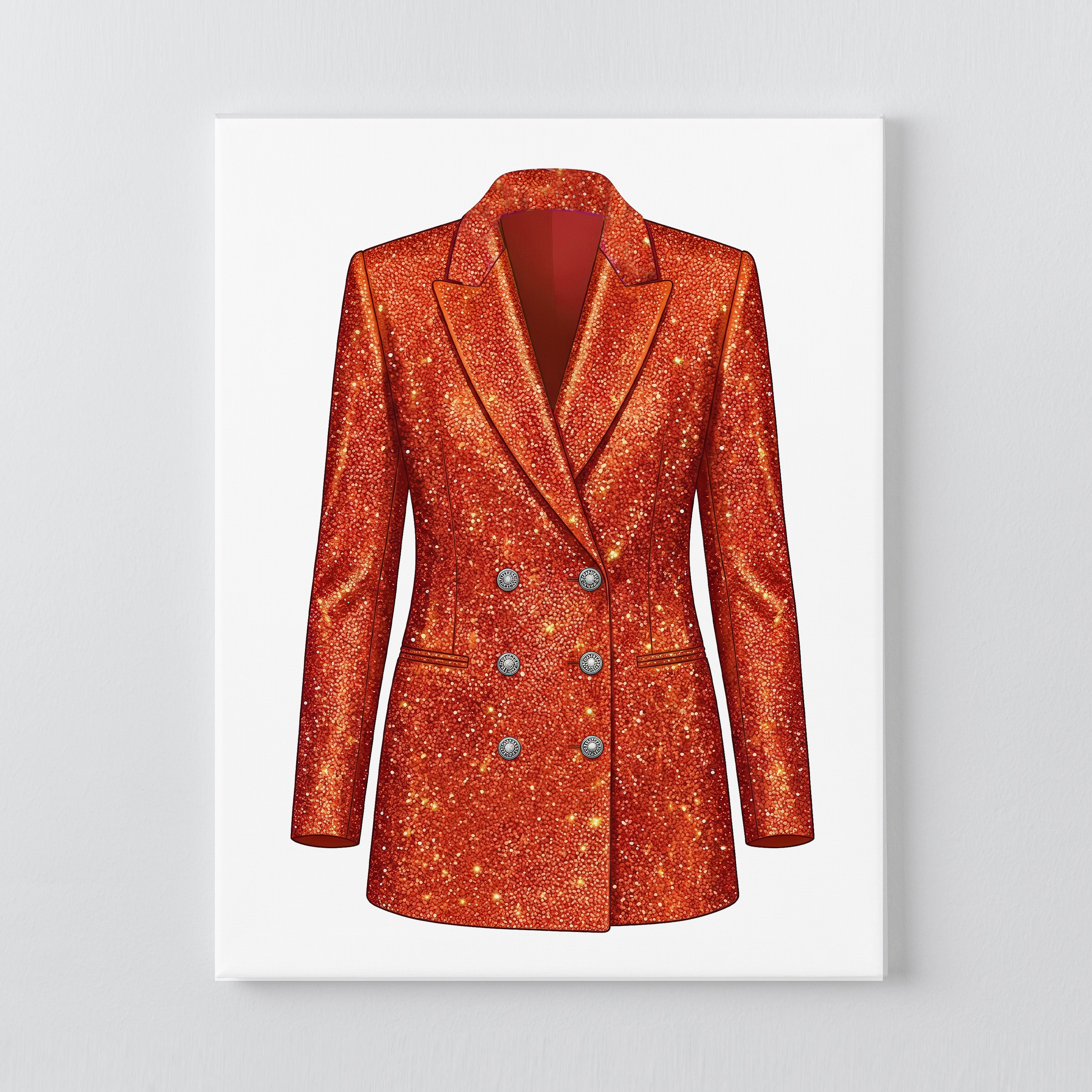 Lover orange blazer bedazzle canvas kit original artwork