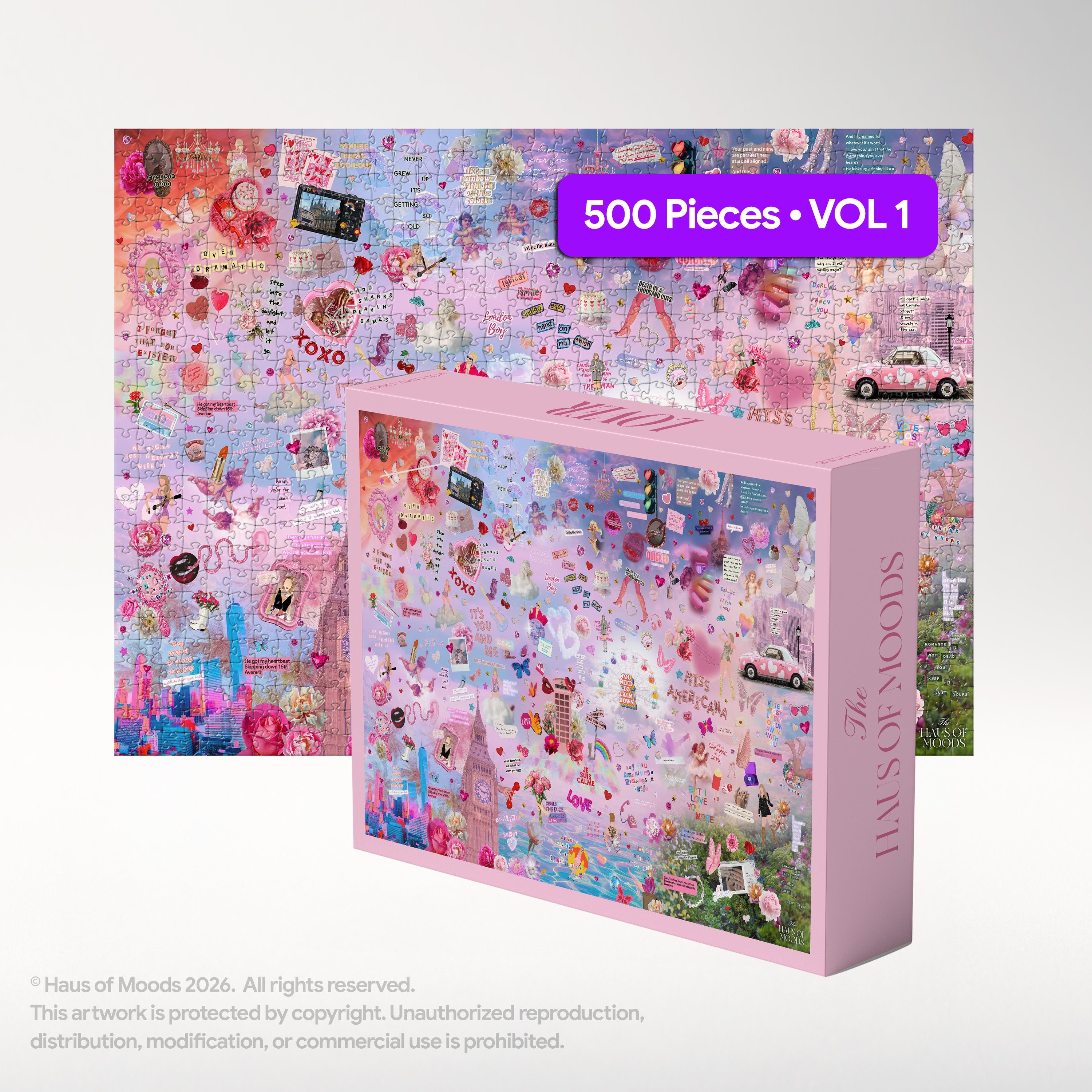 Taylor Swift Lover Era Jigsaw Puzzle (500/1000 Pieces) Top Swiftie