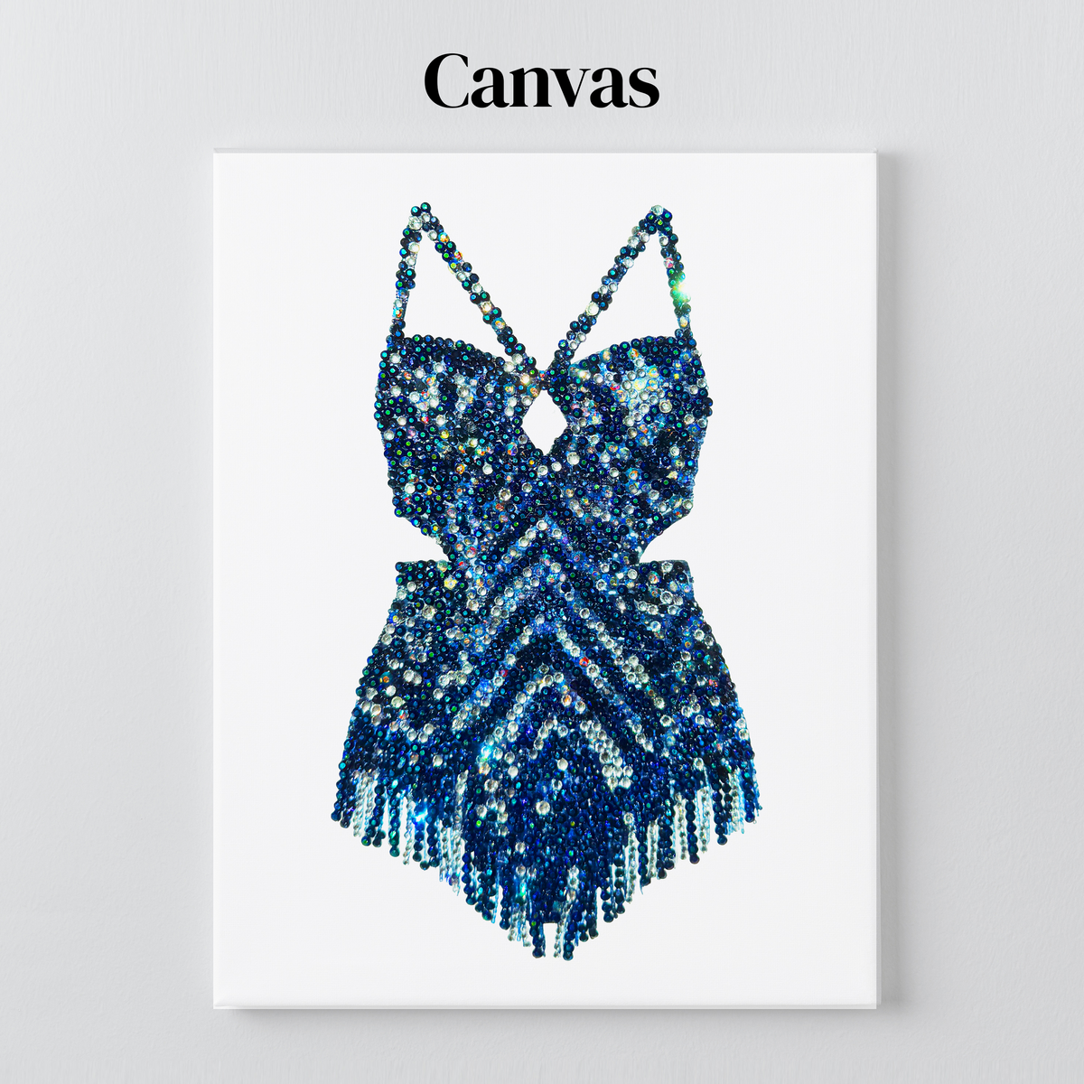 Midnights chevron bodysuit rhinestone art on a stretched canvas with a 5/8 inch pine frame