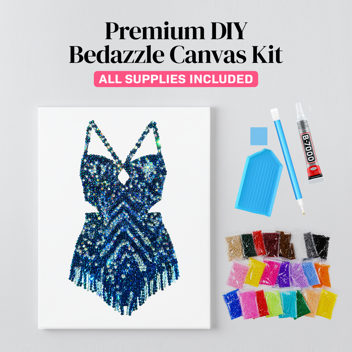 Midnights chevron bodysuit rhinestone canvas kit styled on a wall