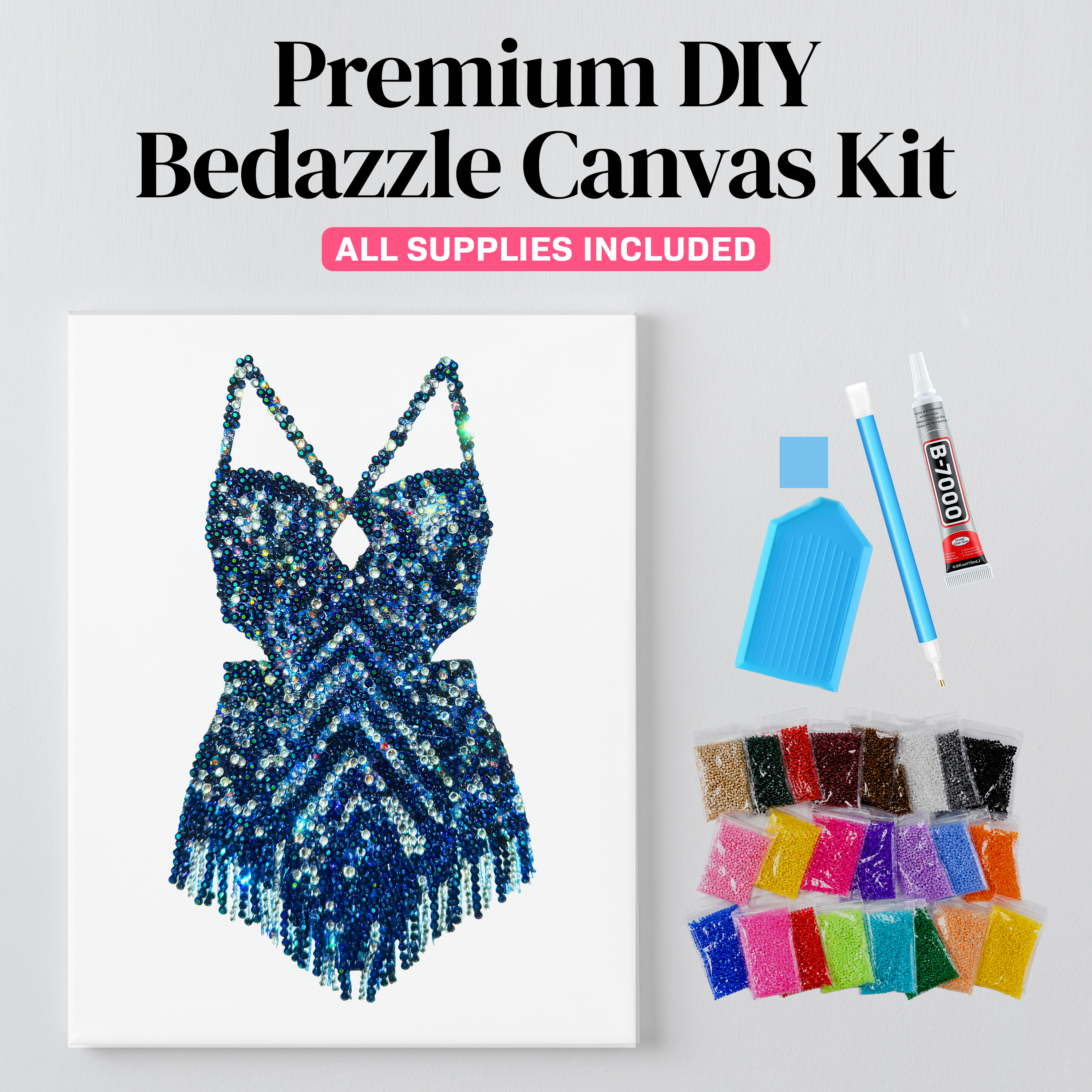 Midnights chevron bodysuit rhinestone canvas kit, angled view