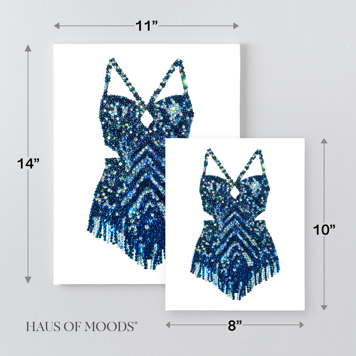 Midnights chevron bodysuit bedazzle canvas kit size comparison, 8x10 and 11x14