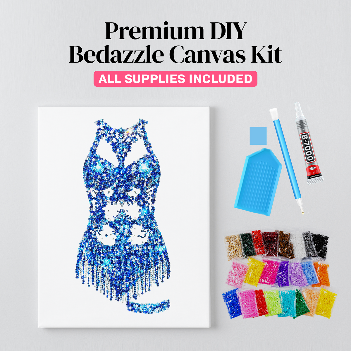 Midnights cutout bodysuit rhinestone canvas kit styled on a wall