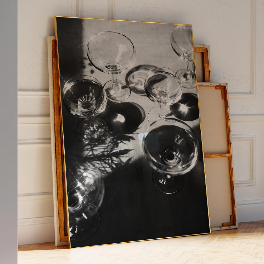 Sparkling Champagne champagne bar cart poster featuring sparkle