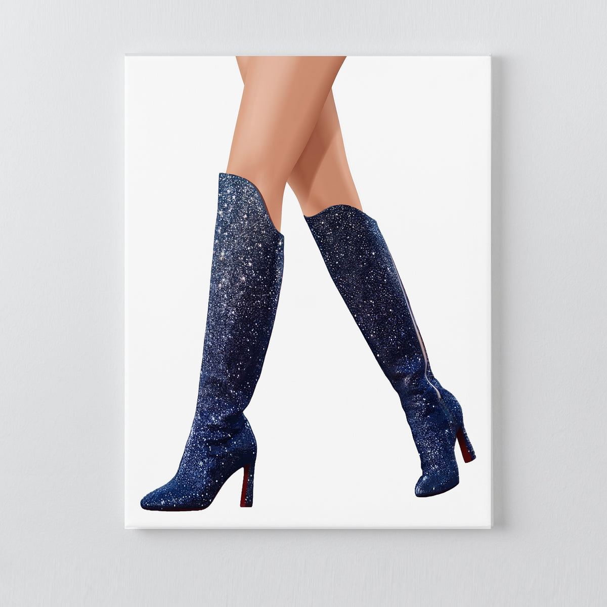 Lover Navy Boots DIY Bedazzle Rhinestone Canvas Kit