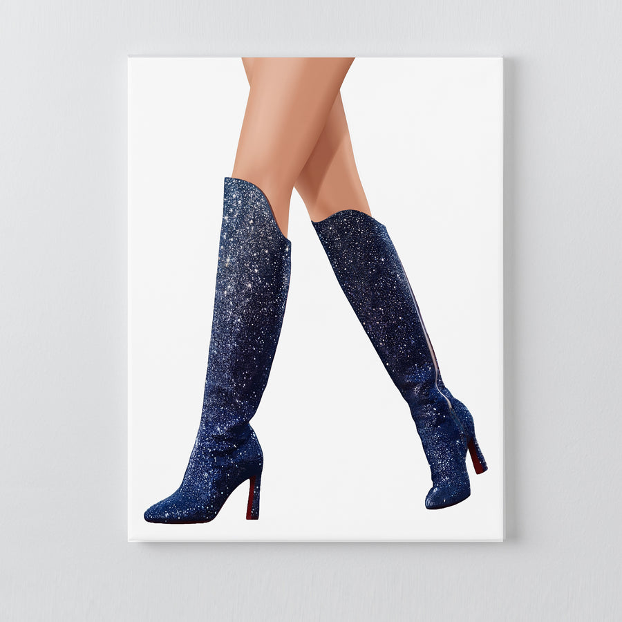 Lover Navy Boots DIY Bedazzle Rhinestone Canvas Kit