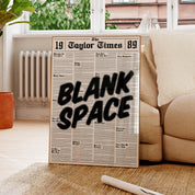 Blank Space 1989 Newspaper Print - Haus Of Moods