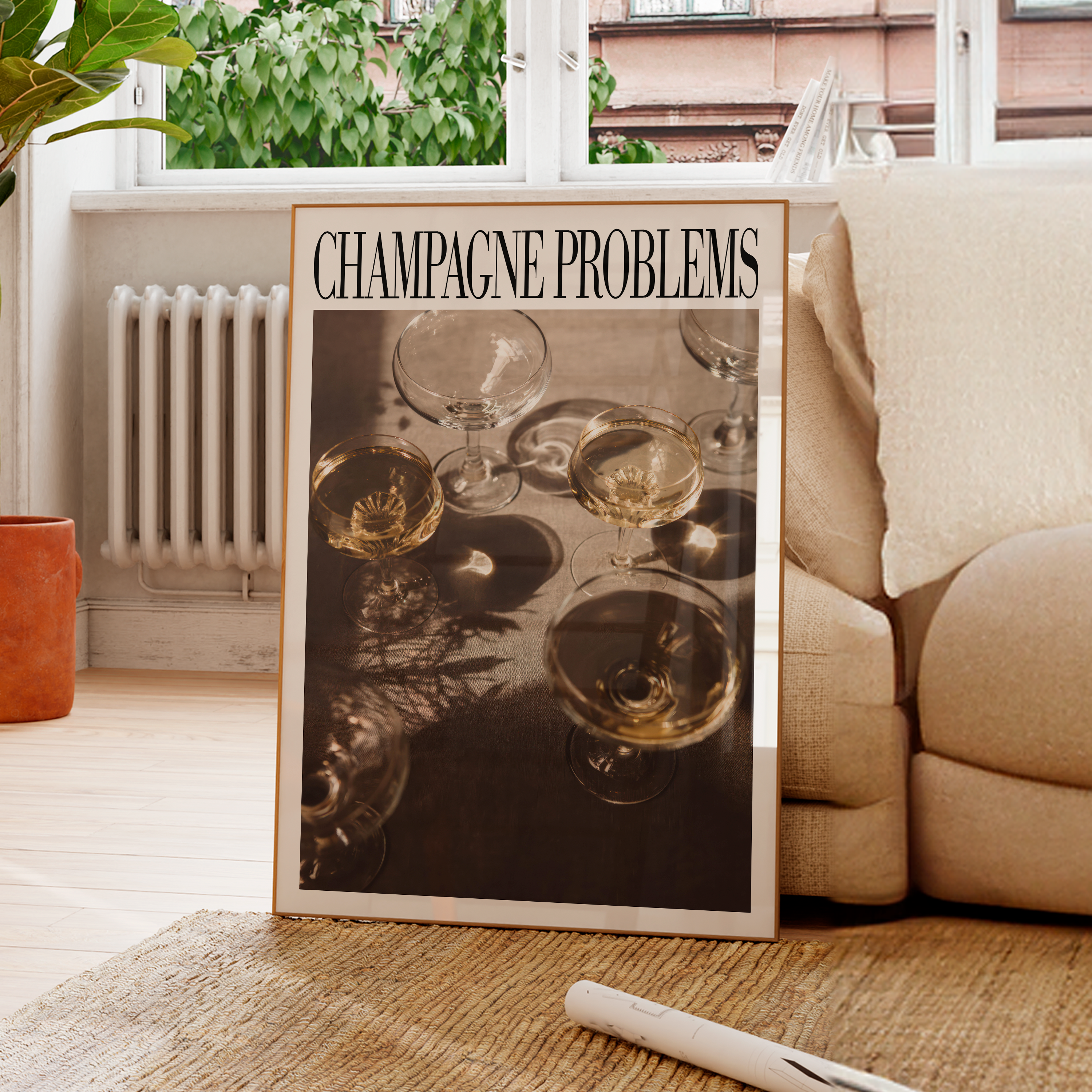 Champagne Problems Champagne Glasses Print