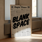 Blank Space 1989 Newspaper Print - Haus Of Moods