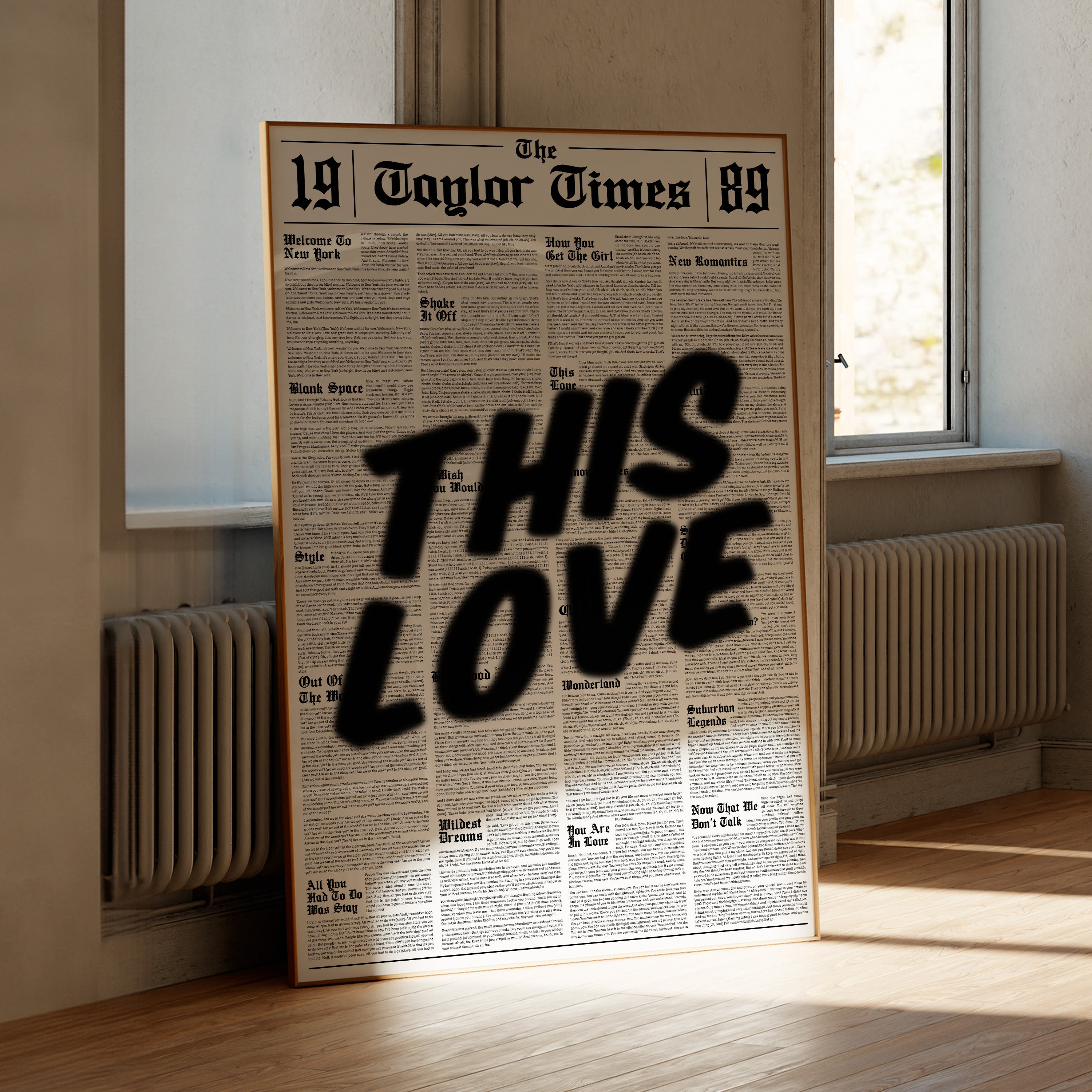 This Love 1989 Newspaper Print