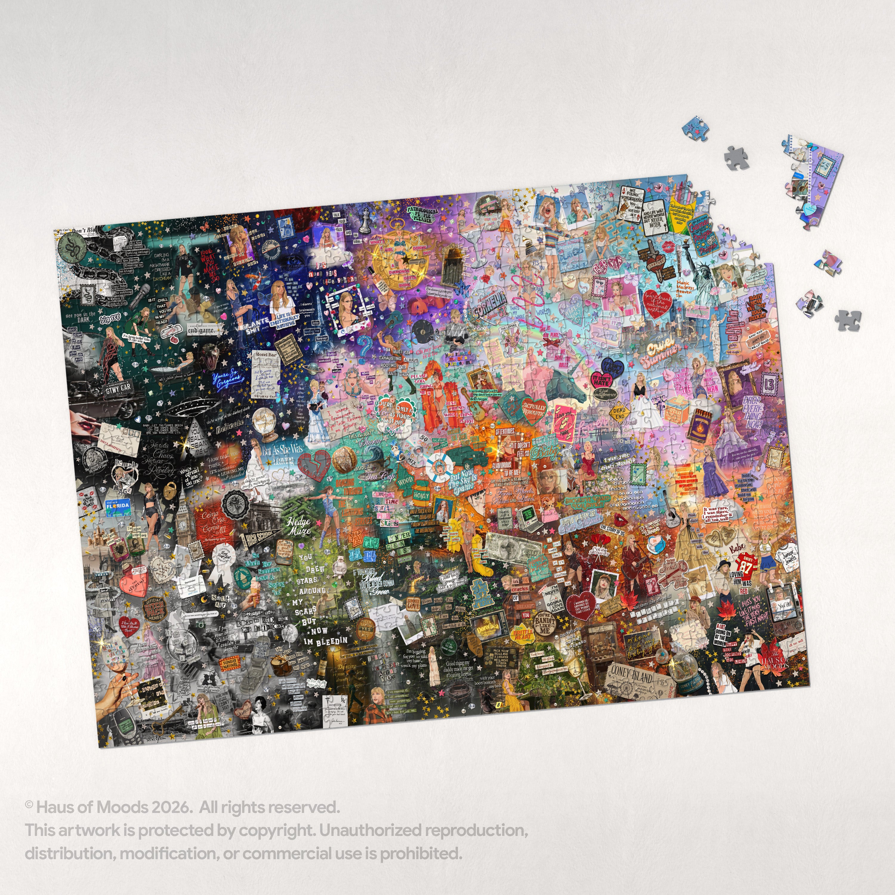 The Eras Taylor Puzzle | Lyrics & Easter Eggs Puzzle © - Haus Of Moods