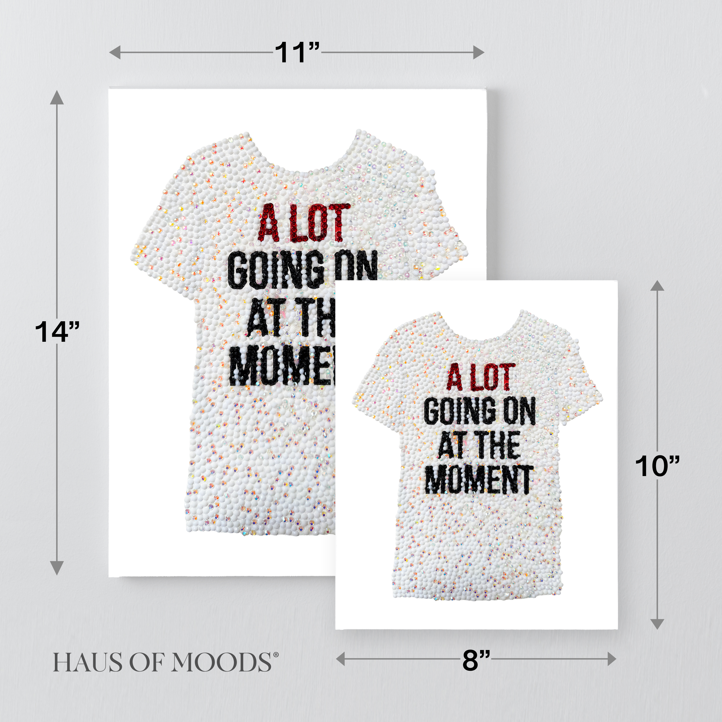 Red era slogan tee bedazzle canvas kit size comparison, 8x10 and 11x14