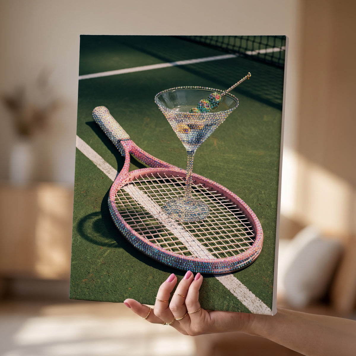 Tennis Martini DIY Bedazzle Canvas Kit