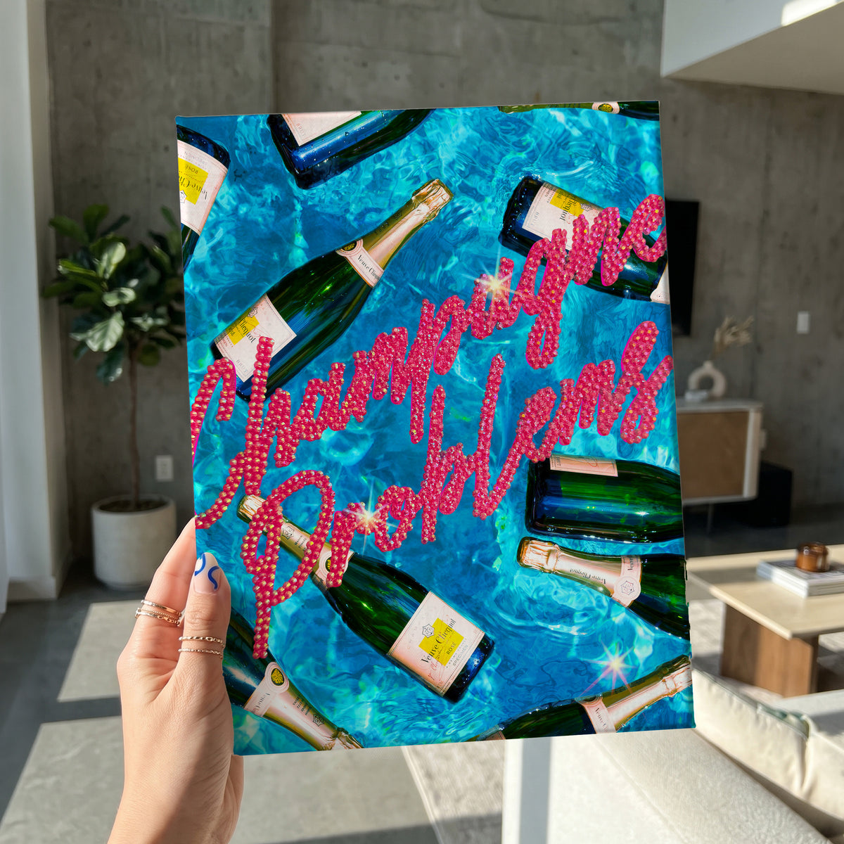Champagne Problems DIY Bedazzle Rhinestone Canvas Kit