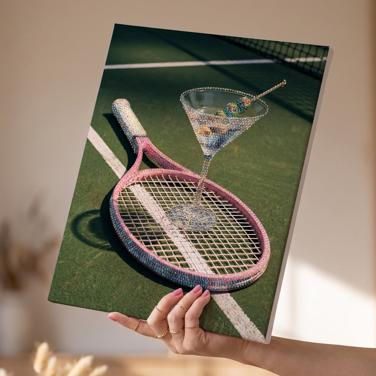 Tennis Martini DIY Bedazzle Canvas Kit