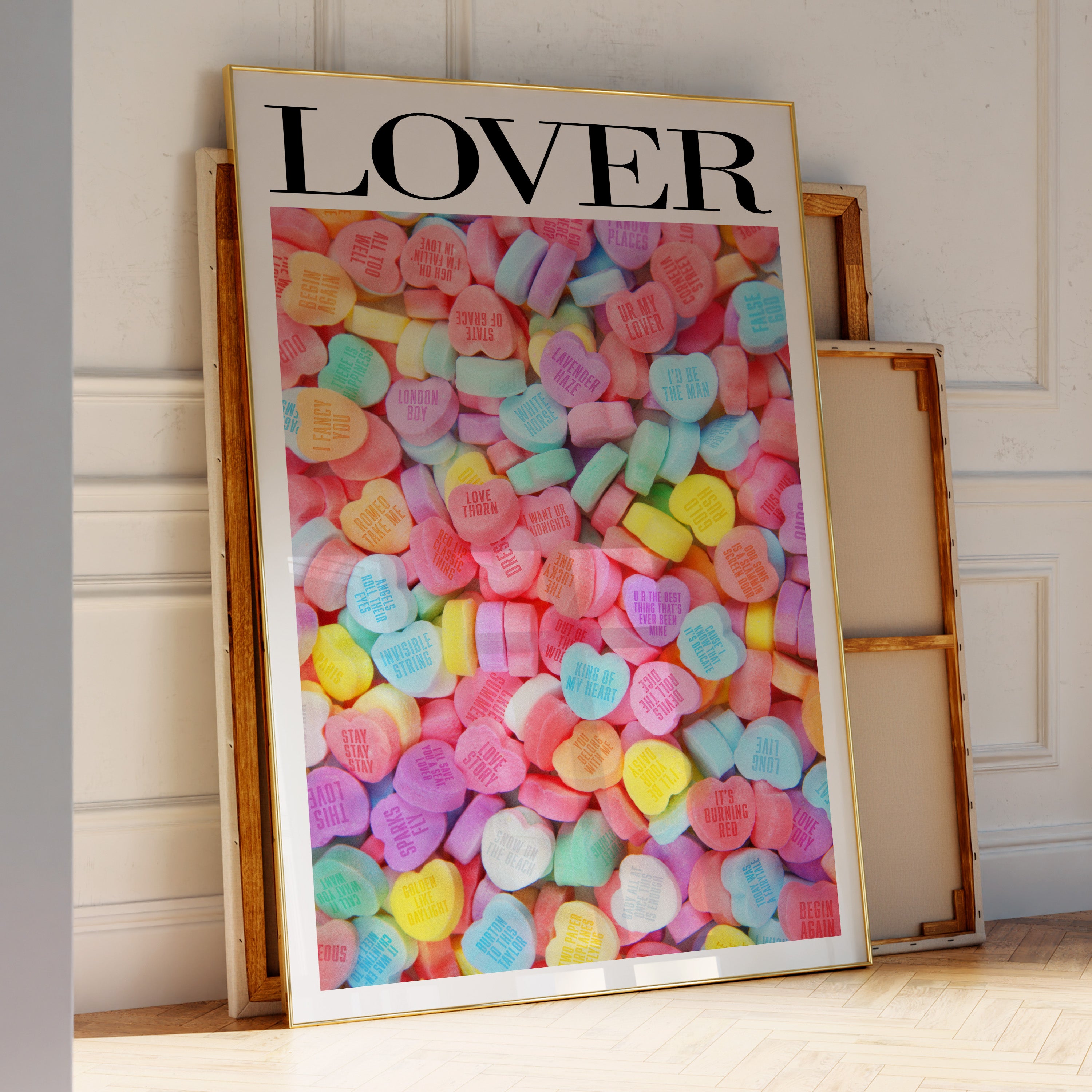 Lover Candy Hearts Print