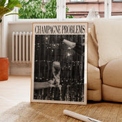 Champagne Problems Champagne Overflow Print Black & White - Haus Of Moods