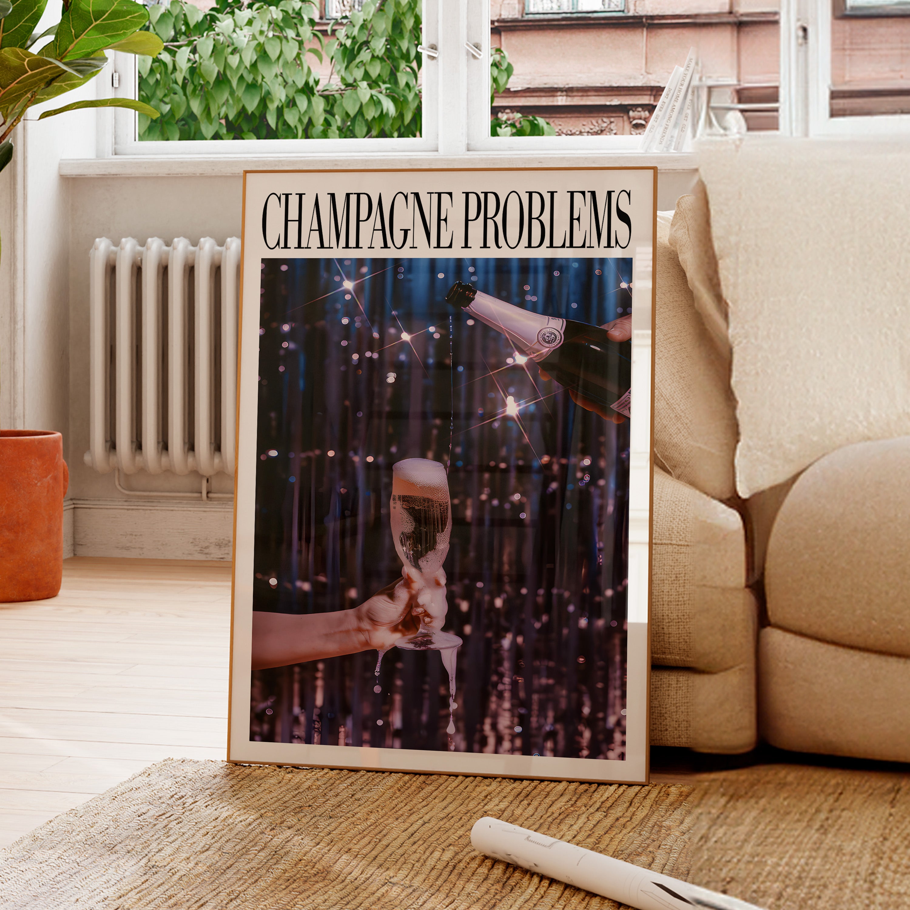 Champagne Problems Champagne Overflow Print