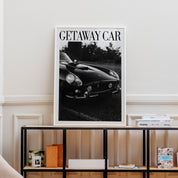 Getaway Car Black & White Vintage Reputation Print