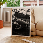 Getaway Car Black & White Vintage Reputation Print